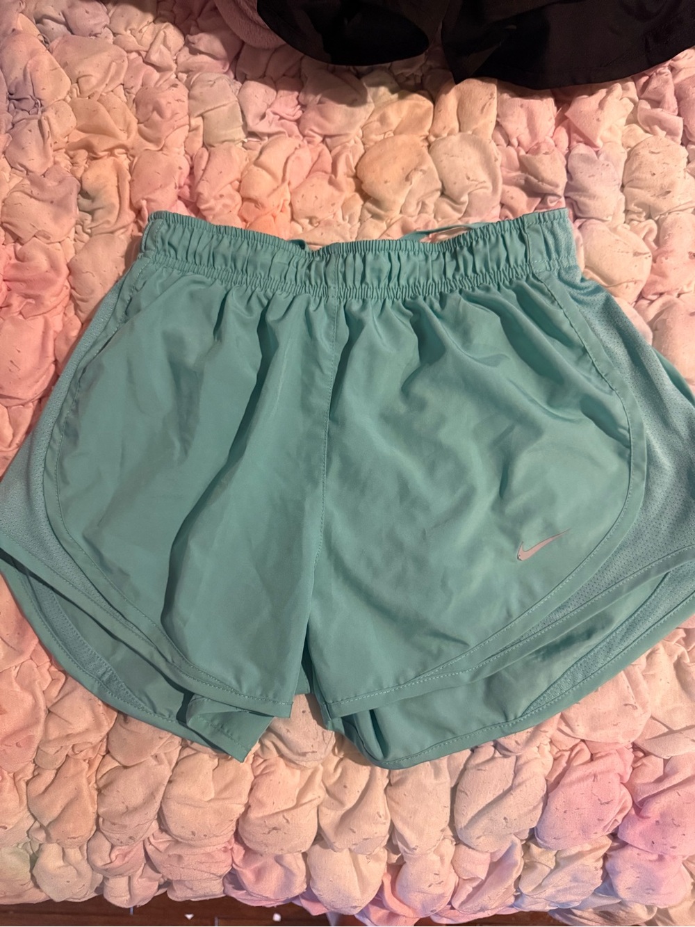 Nike Women's Teal Athletic Shorts with Elastic Waist